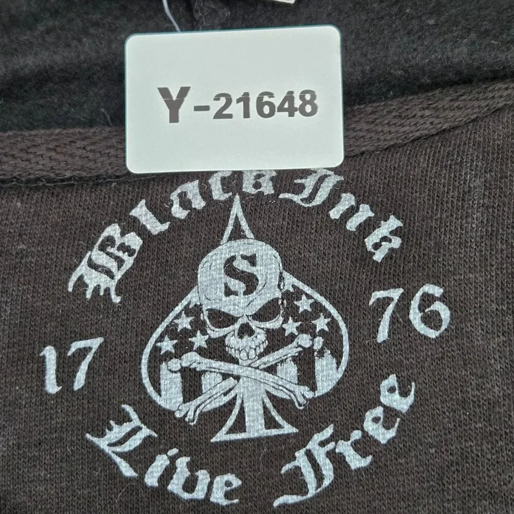 Black Ink‎ Men Hoodie M Graphic Print USMC Bulldog Logo Long NWT